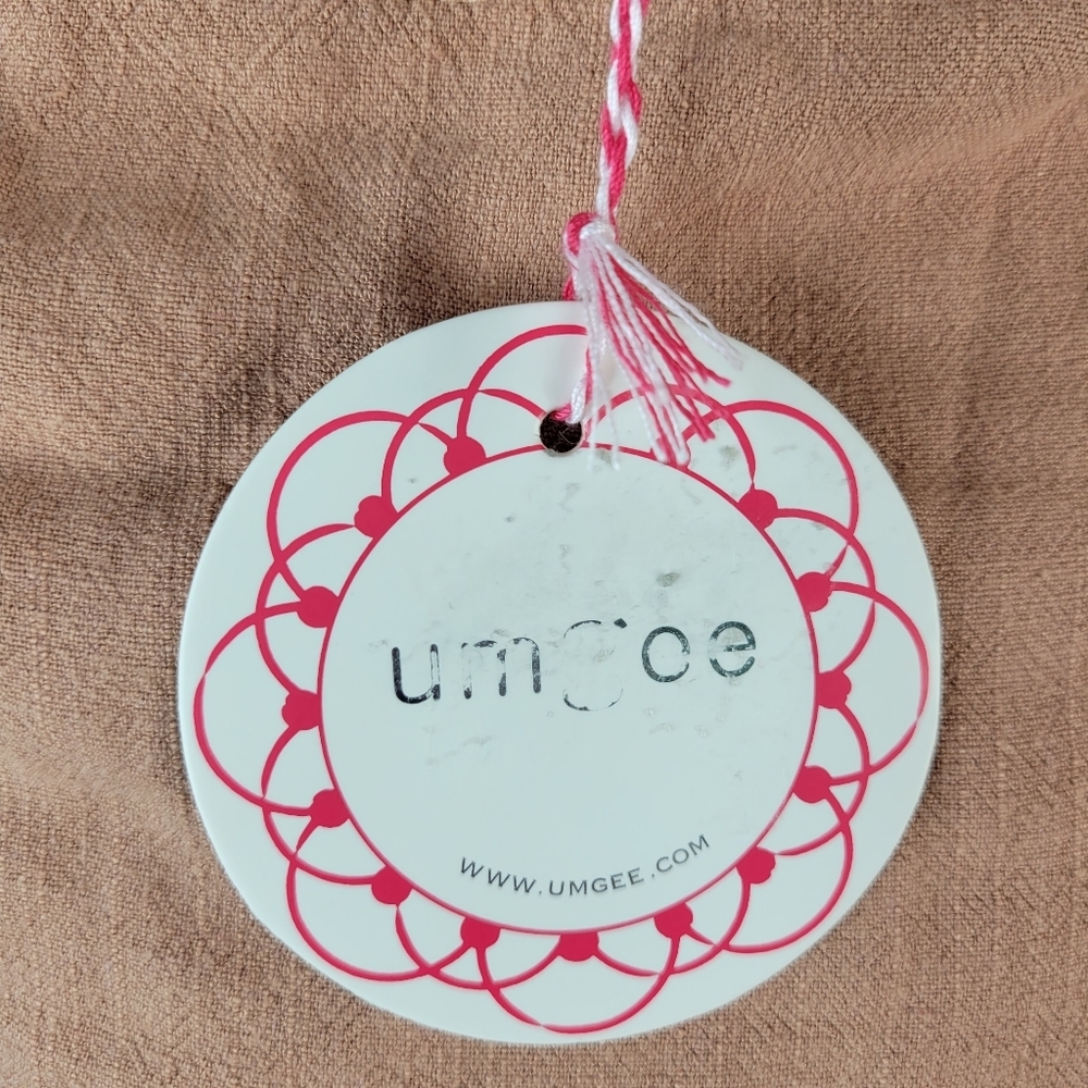 NWT Umgee USA Linen Cotton Blend Short Sleeve Fringed Salmon Pink Size Medium - Picture 8 of 9